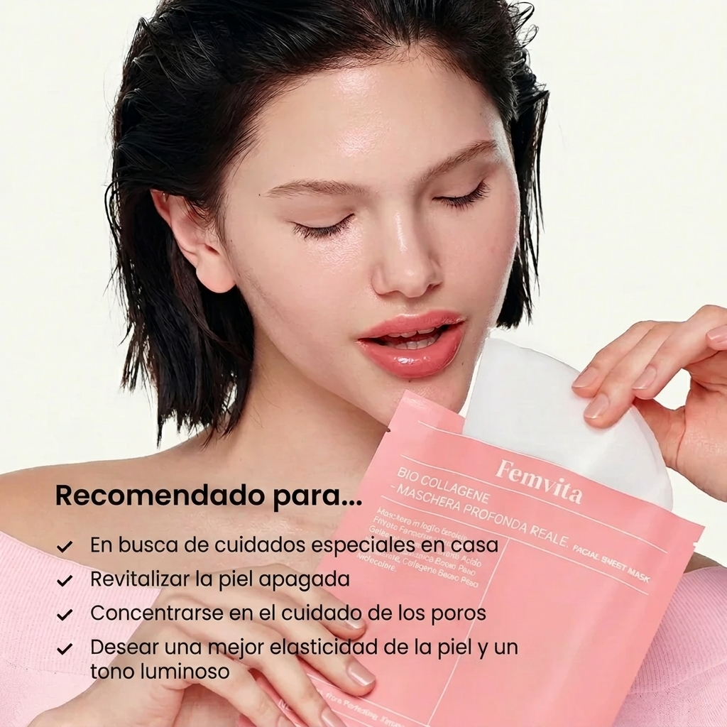 Mascarilla Facial de Bio-Colágeno para Hidratación Profunda