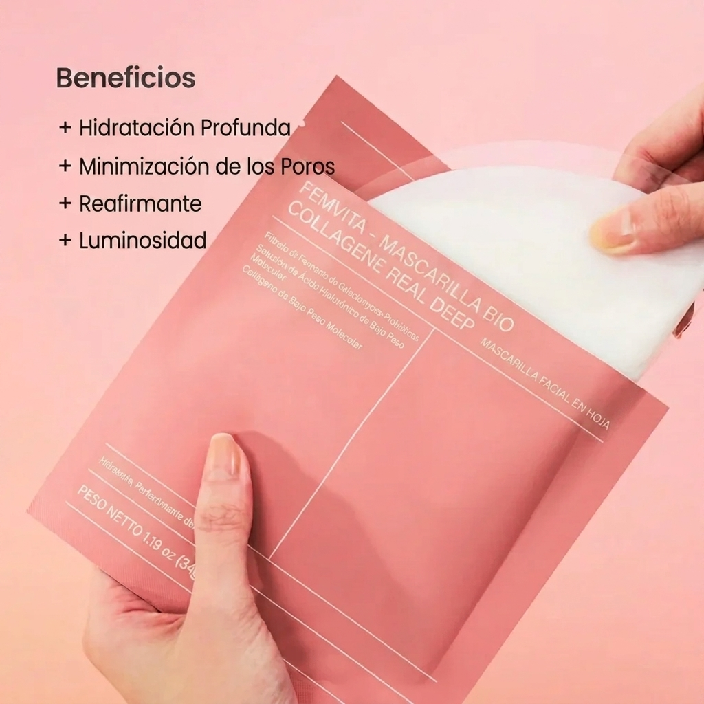 Mascarilla Facial de Bio-Colágeno para Hidratación Profunda