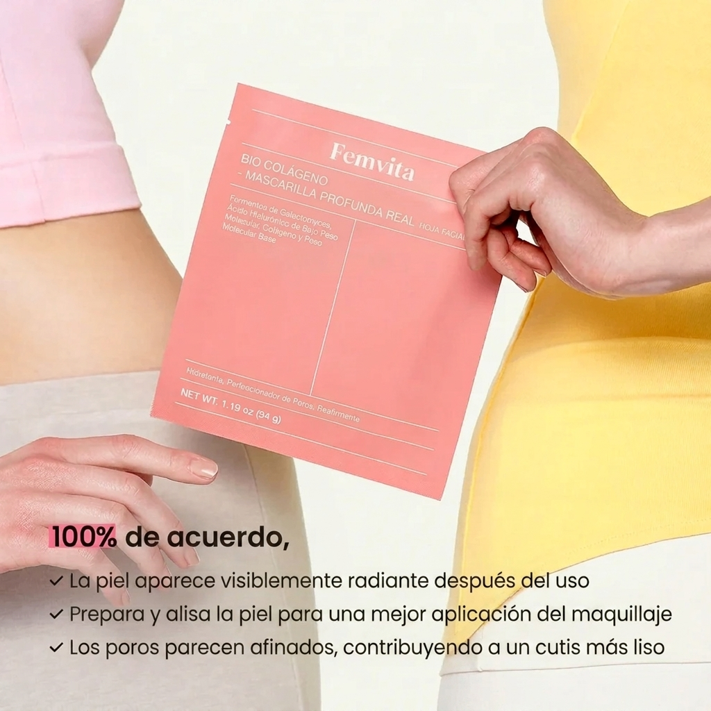 Mascarilla Facial de Bio-Colágeno para Hidratación Profunda