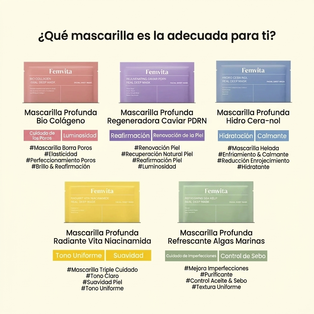 Mascarilla Facial de Bio-Colágeno para Hidratación Profunda